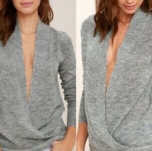 Lulus Grey Crossover Sweater